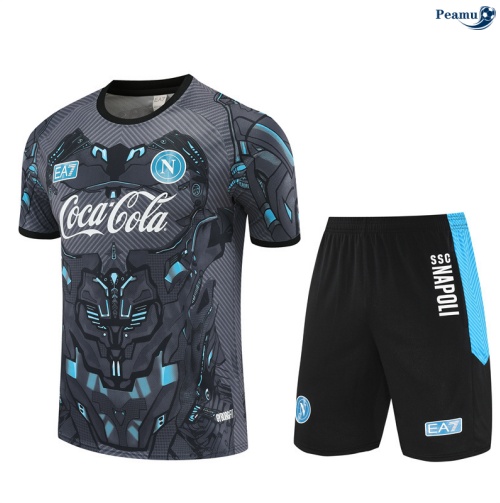 Camisola Kit Equipamento Training Naples + Calções Cinza escuro/preto 2025-2026 Peamu 263