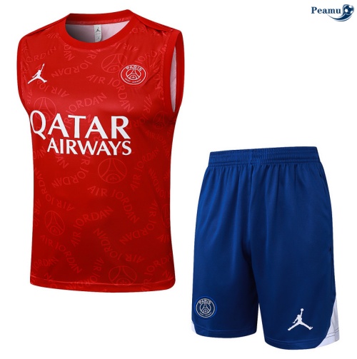 Camisola Kit Equipamento + Calças PSG Colete + Calções vermelho/azul 2025-2026 Peamu 301