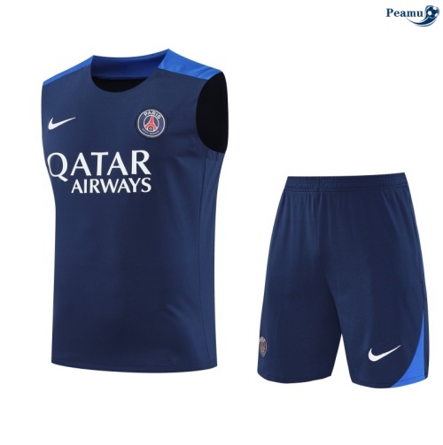 Camisola Kit Equipamento + Calças PSG Colete + Calções Azul claro 2025-2026 Peamu 306