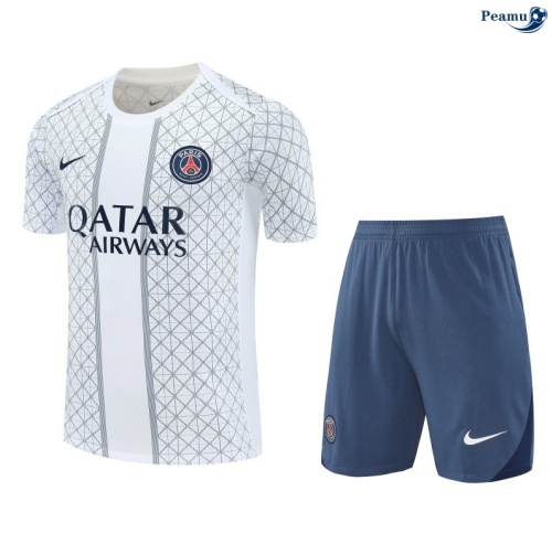 Camisola Kit Equipamento Training PSG + Calções Branco/Azul-marinho 2025-2026 Peamu 309