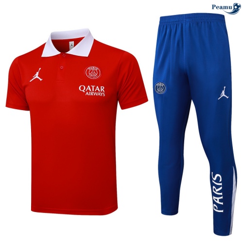 Camisola Kit Equipamento Training PSG Polo + Calças vermelho/azul/Branco 2025-2026 Peamu 327