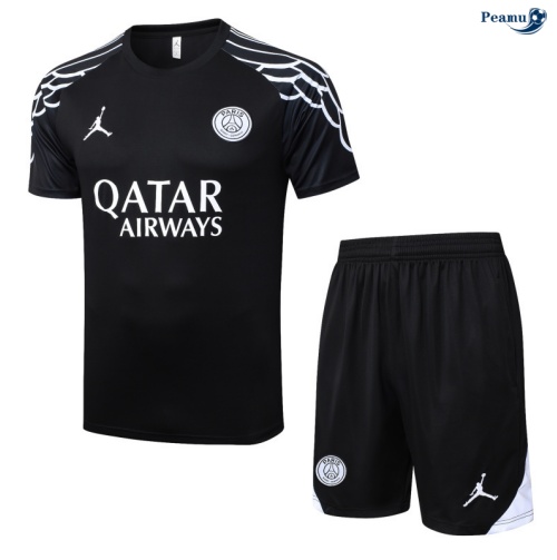 Camisola Kit Equipamento Training Paris PSG + Calções preto/Branco 2025-2026 Peamu 332