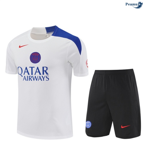 Camisola Kit Equipamento Training PSG Criancas + Calções Branco/preto/azul 2025-2026 Peamu 335