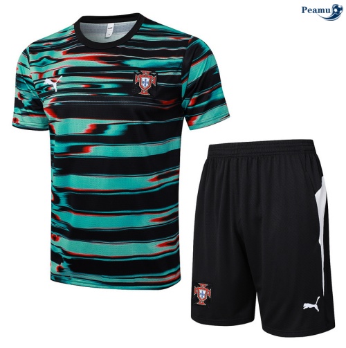 Camisola Kit Equipamento Training Portugal + Calções Verde/preto/Branco 2025-2026 Peamu 288