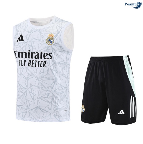 Camisola Kit Equipamento + Calças Real Madrid Colete + Calções Branco/preto 2025-2026 Peamu 340