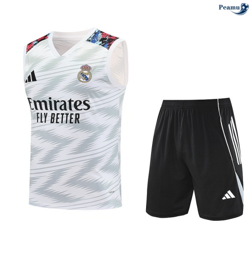 Camisola Kit Equipamento + Calças Real Madrid Colete + Calções Branco/preto 2025-2026 Peamu 341