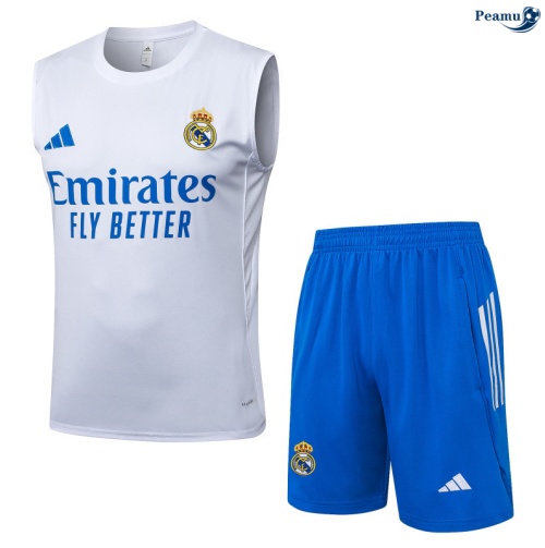 Camisola Kit Equipamento + Calças Real Madrid Colete + Calções Branco/azul 2025-2026 Peamu 344