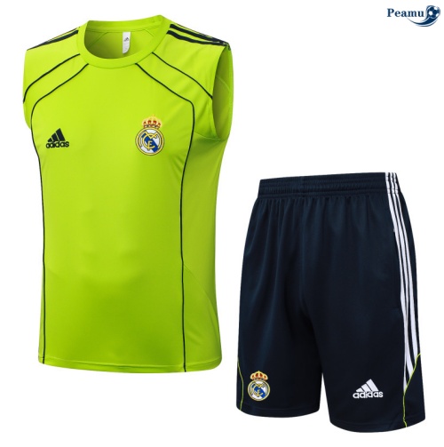 Camisola Kit Equipamento + Calças Real Madrid Colete + Calções Verde/preto/Branco 2025-2026 Peamu 353