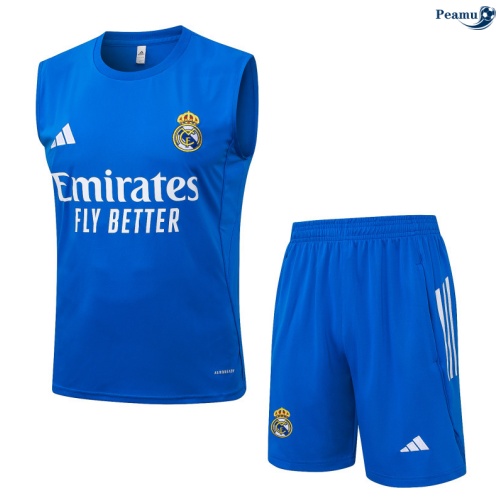 Camisola Kit Equipamento + Calças Real Madrid Colete + Calções azul/Branco 2025-2026 Peamu 362