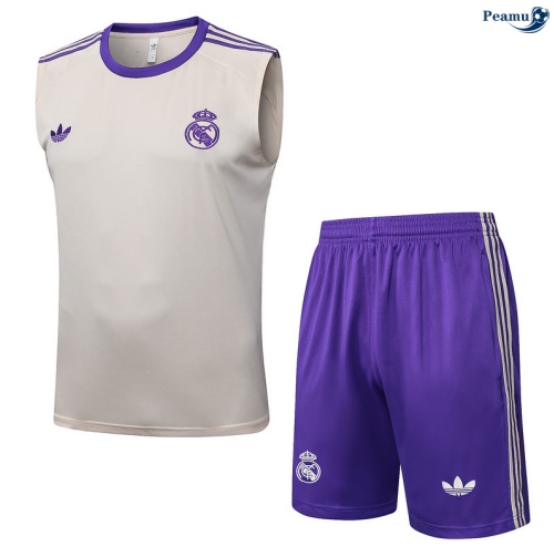 Camisola Kit Equipamento + Calças Real Madrid Colete + Calções damasco/Violeta 2025-2026 Peamu 374