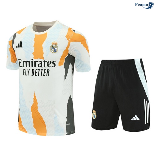 Camisola Kit Equipamento Training Real Madrid + Calções Branco/preto/Azul claro 2025-2026 Peamu 386