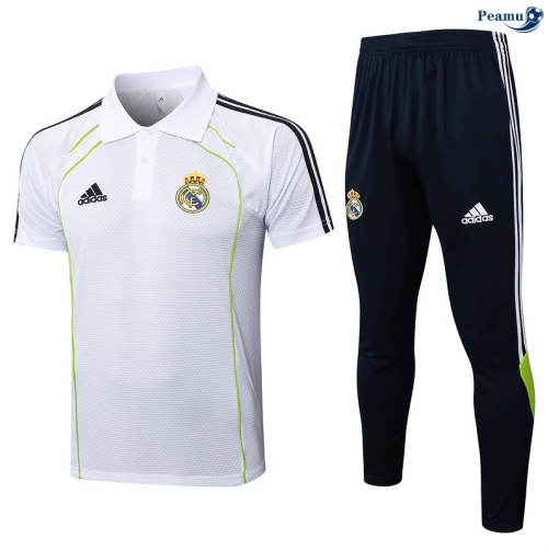 Camisola Kit Equipamento Training Real Madrid Polo + Calças Branco/preto/Verde 2025-2026 Peamu 394