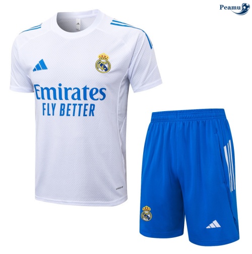 Camisola Kit Equipamento Training Real Madrid + Calções Branco/azul 2025-2026 Peamu 395