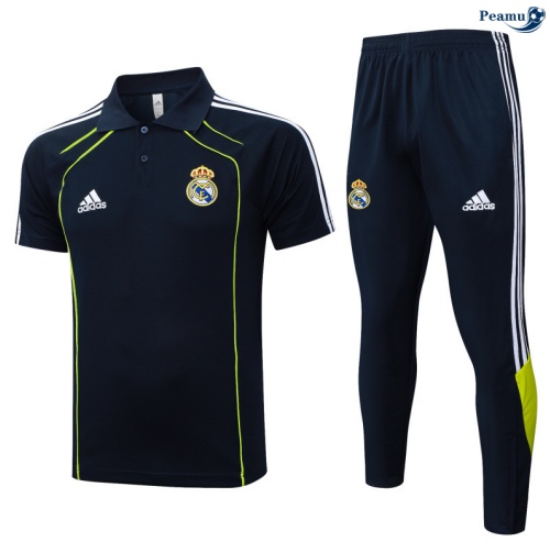 Camisola Kit Equipamento Training Real Madrid Polo + Calças Azul-marinho/Branco/Verde 2025-2026 Peamu 405