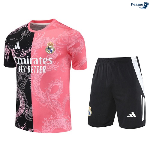Camisola Kit Equipamento Training Real Madrid + Calções rosa/preto/Branco 2025-2026 Peamu 410