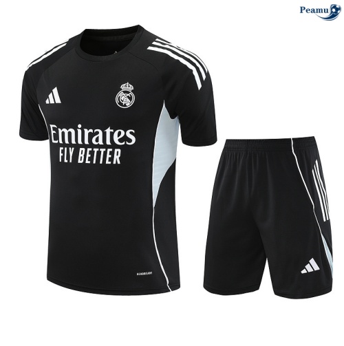 Camisola Kit Equipamento Training Real Madrid + Calções preto/Verde/Branco 2025-2026 Peamu 413
