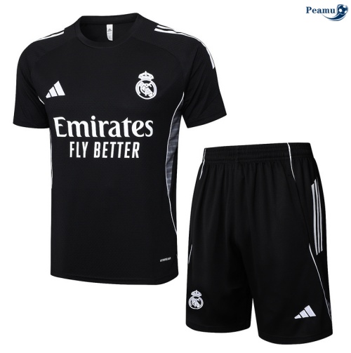 Camisola Kit Equipamento Training Real Madrid + Calções preto/Branco 2025-2026 Peamu 416