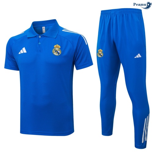 Camisola Kit Equipamento Training Real Madrid Polo + Calças azul/Branco 2025-2026 Peamu 419