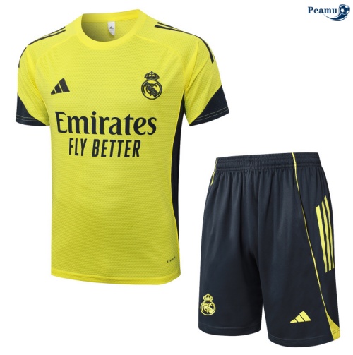 Camisola Kit Equipamento Training Real Madrid + Calções amarelo/Azul-marinho 2025-2026 Peamu 422