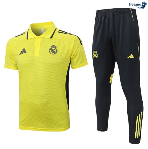 Camisola Kit Equipamento Training Real Madrid Polo + Calças amarelo/preto 2025-2026 Peamu 423