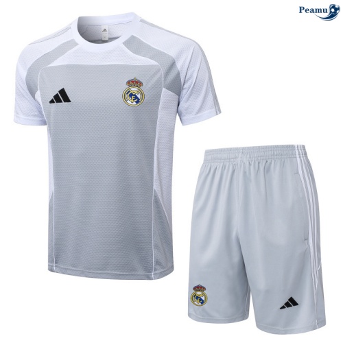 Camisola Kit Equipamento Training Real Madrid + Calções Cinza/Branco 2025-2026 Peamu 425