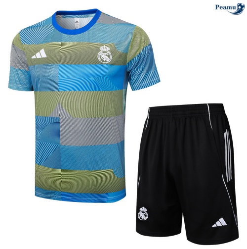 Camisola Kit Equipamento Training Real Madrid + Calções azul/Verde/preto 2025-2026 Peamu 430