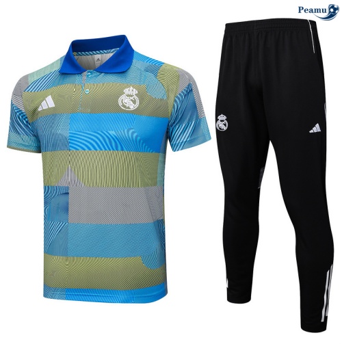 Camisola Kit Equipamento Training Real Madrid Polo + Calças azul/Verde/preto 2025-2026 Peamu 431