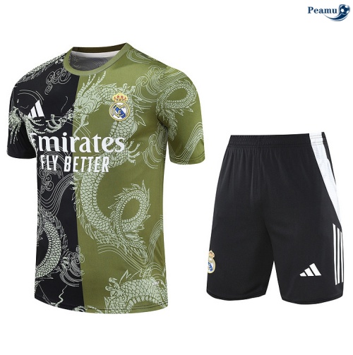 Camisola Kit Equipamento Training Real Madrid + Calções Verde/preto/Branco 2025-2026 Peamu 432
