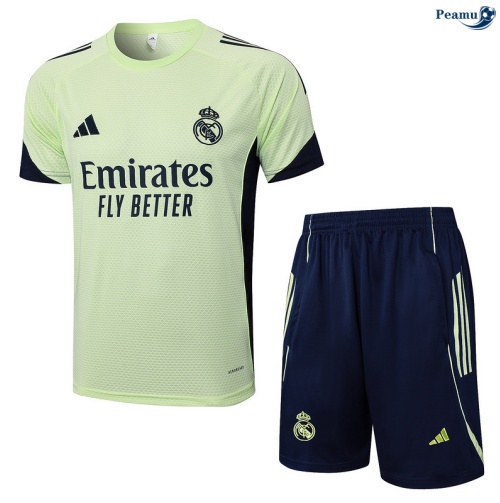 Camisola Kit Equipamento Training Real Madrid + Calções Verde/Azul-marinho 2025-2026 Peamu 440