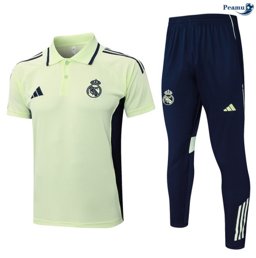 Camisola Kit Equipamento Training Real Madrid Polo + Calças Verde/Azul-marinho 2025-2026 Peamu 441