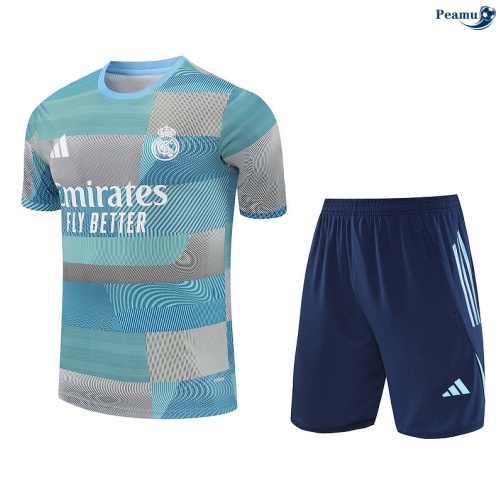 Camisola Kit Equipamento Training Real Madrid + Calções Verde/Azul-marinho 2025-2026 Peamu 444
