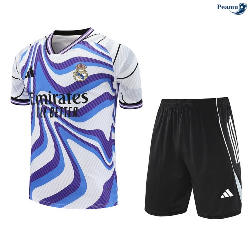 Camisola Kit Equipamento Training Real Madrid + Calções Violeta/Branco/preto 2025-2026 Peamu 452