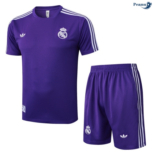 Camisola Kit Equipamento Training Real Madrid + Calções Violeta/Branco 2025-2026 Peamu 454