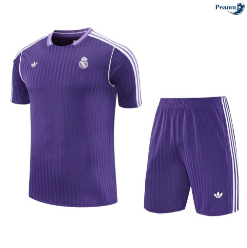 Camisola Kit Equipamento Training Real Madrid + Calções Violeta/Branco 2025-2026 Peamu 455