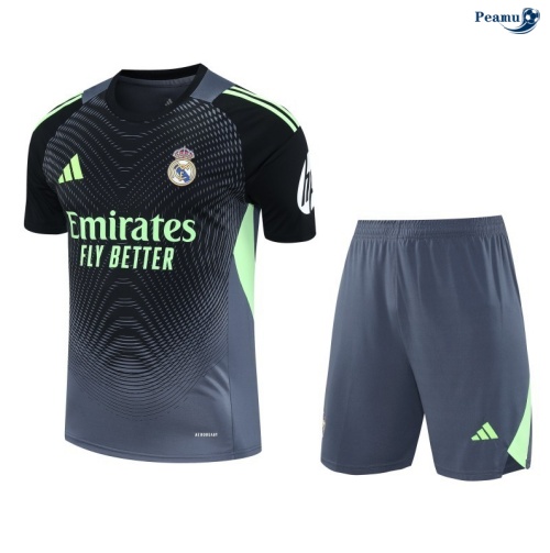 Camisola Kit Equipamento Training Real Madrid goalkeeper + Calções Cinza/preto 2025-2026 Peamu 458