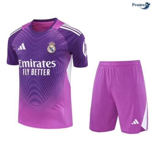 Camisola Kit Equipamento Training Real Madrid goalkeeper + Calções Violeta/Branco 2025-2026 Peamu 459