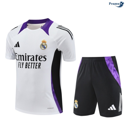 Camisola Kit Equipamento Training Real Madrid Criancas + Calções Branco/Violeta 2025-2026 Peamu 462