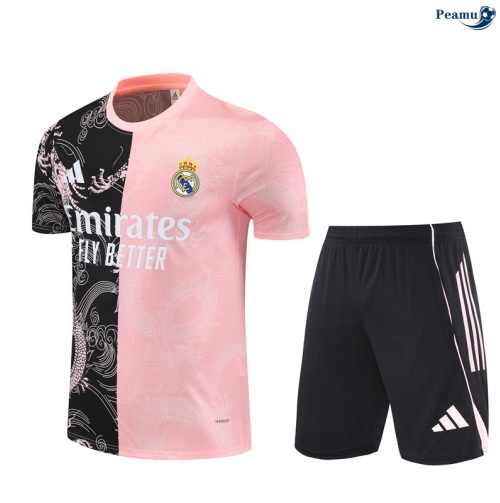 Camisola Kit Equipamento Training Real Madrid Criancas + Calções preto/rosa 2025-2026 Peamu 464