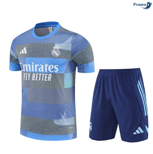 Camisola Kit Equipamento Training Real Madrid Criancas + Calções Azul claro 2025-2026 Peamu 472