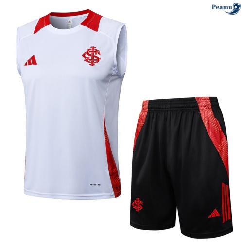 Camisola Kit Equipamento + Calças SC Internacional Colete + Calções Branco/preto/vermelho 2025-2026 Peamu 483