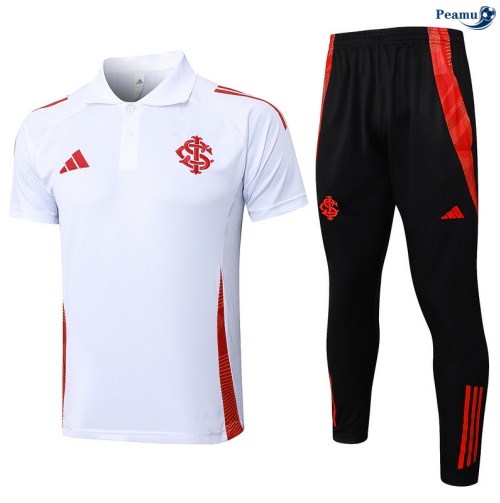 Camisola Kit Equipamento Training SC Internacional Polo + Calças Branco/preto 2025-2026 Peamu 485