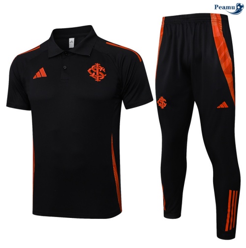 Camisola Kit Equipamento Training SC Internacional Polo + Calças preto/laranja 2025-2026 Peamu 487