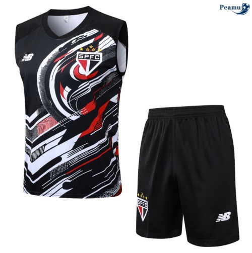 Camisola Kit Equipamento + Calças Sao Paulo Colete + Calções preto 2025-2026 Peamu 478