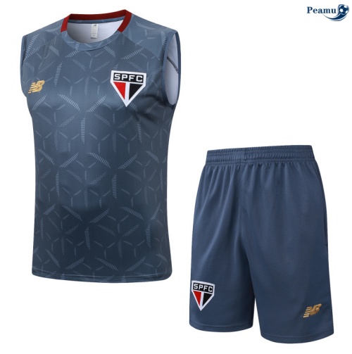 Camisola Kit Equipamento + Calças Sao Paulo Colete + Calções Cinza 2025-2026 Peamu 479