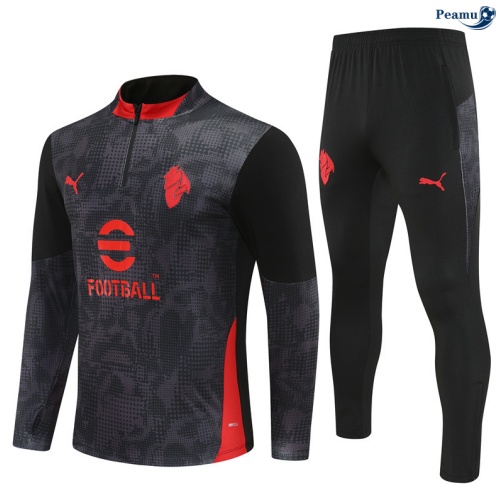 Fato de Treino AC Milan preto/vermelho 2025-2026 Peamu 488