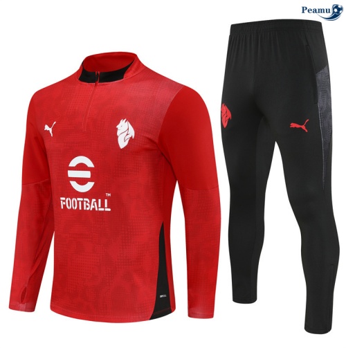 Fato de Treino AC Milan vermelho/preto 2025-2026 Peamu 489