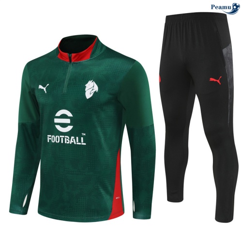 Fato de Treino AC Milan Verde/preto/vermelho 2025-2026 Peamu 491