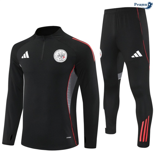 Fato de Treino Ajax preto/vermelho/Branco/Cinza 2025-2026 Peamu 803