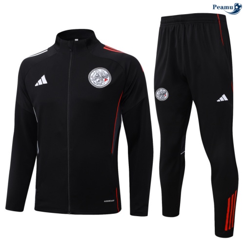 Casaco de Fato de Treino Ajax preto/vermelho 2025-2026 Peamu 804