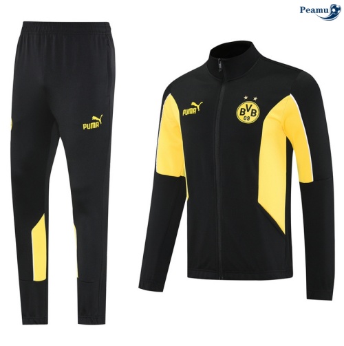 Casaco de Fato de Treino Borussia Dortmund preto/amarelo 2025-2026 Peamu 575